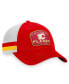 Men's Red/White Calgary Flames Fundamental Striped Trucker Adjustable Hat