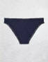 Фото #3 товара ASOS DESIGN 3 pack cotton & lace brazilian brief in grey, white & navy