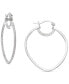 ფოტო #1 პროდუქტის Platinum Over Sterling Silver Earrings, Crystal Inside Out Teardrop Hoop Earrings