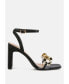 Фото #1 товара bottom kiss chain strap italian block heel sandals