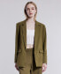 ფოტო #9 პროდუქტის Women's Washed Twill Open Front Blazer