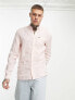 Фото #1 товара Lacoste logo linen long sleeve shirt in light pink