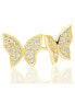 ფოტო #2 პროდუქტის Suzy Levian Sterling Silver Cubic Zirconia Pave Butterfly Stud Earrings