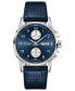 ფოტო #1 პროდუქტის Men's Swiss Automatic Jazzmaster Maestro Blue Leather Strap Watch 41mm