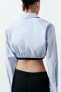 Cropped gabardine shirt