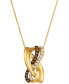 ფოტო #1 პროდუქტის Chocolate Diamond (1/5 ct. t.w.) & Nude Diamond (1/5 ct. t.w.) Crossover 18" Pendant Necklace in 14k Gold