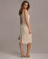 Women's Boat Neck Lace Sleeveless Shift Dress