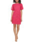 Фото #1 товара Women's 3D Floral-Appliquéd Puff-Sleeve Dress