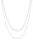 Silver-Plated Figaro and Kiss Chain Double Strand Necklace