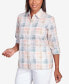 Фото #5 товара Petite Classic Neutral Plaid Button Down Top