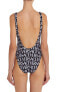 Фото #2 товара Versace 298957 Womens Logo One-Piece Swimsuit in Black White Swimsuit Size 2