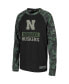 Фото #3 товара Big Boys Black, Camo Nebraska Huskers OHT Military-Inspired Appreciation Raglan Long Sleeve T-shirt