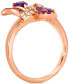 Фото #2 товара Multi-Gemstone (5/8 ct. t.w.) & Nude Diamond (1/4 ct. t.w.) Flower Ring in 14k Rose Gold