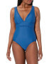 Фото #1 товара Tommy Hilfiger 300760 Women's Standard One Piece Swimsuit, Gulf Blue, 12