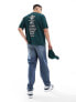 ASOS DESIGN oversized t-shirt in dark green with back renaissance spine print