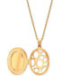 Фото #3 товара Macy's diamond Halo Oval Locket 18" Pendant Necklace (1/3 ct. t.w.) in 14K Gold-Plated Sterling Silver
