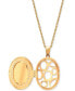 ფოტო #3 პროდუქტის Diamond Halo Oval Locket 18" Pendant Necklace (1/3 ct. t.w.) in 14K Gold-Plated Sterling Silver