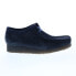 Фото #2 товара Clarks Wallabee 26168854 Mens Blue Suede Oxfords & Lace Ups Casual Shoes