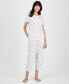 Фото #1 товара Women's 2-Pc. Cotton Cropped Pajamas Set, Created for Macy's