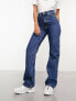 Фото #2 товара Weekday Rowe extra high waist regular fit straight leg jeans in nobel blue