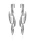 Silver-Tone Glass Stone Chandelier Drop Earrings