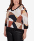 Plus Size Rue Rivoli Women's V-Neck Patchwork Top