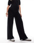 Mamalicious maternity ribbed over the bump wide leg trouser co-ord in black