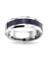 Фото #3 товара Geometric Pattern Carbon Fiber Inlay Wide Couples Titanium Wedding Band Rings For Men For Women 8MM