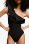 Фото #3 товара Padded-cup One-shoulder Swimsuit