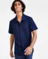 Фото #1 товара Men's Rib Knit Button-Up Short-Sleeve Shirt, Created for Macy's