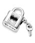 Sterling Silver Padlock Heart Key Charm