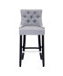 Фото #4 товара 29" Linen Fabric Tufted Buttons Upholstered Wingback Bar Stool
