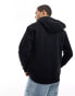 Jack & Jones oversized zip through hoodie in black