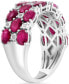 ფოტო #4 პროდუქტის EFFY® Ruby & Diamond Cluster Ring in Sterling Silver (Also available in Emerald and Sapphire
