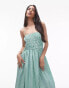 Фото #4 товара Topshop poplin maxi dress in green stripe