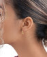 ფოტო #3 პროდუქტის Sterling Polished Rectangular Carabiner Stud Hoop Earrings