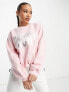 Threadbare Ski printed sweater in pastel pink