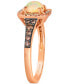 ფოტო #3 პროდუქტის Neopolitan Opal (1/2 ct. t.w.) & Diamond (1/3 ct. t.w.) Halo Ring in 14k Rose Gold