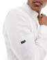 Фото #3 товара Superdry studio linen long sleeve shirt in white