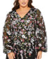 ფოტო #6 პროდუქტის Women's Plus Size Puff Sleeve Embellished A Line Dress