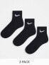 Nike Training unisex 3 pack ankle socks in black
