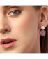 ფოტო #3 პროდუქტის Women's Pink Embellished Cluster Drop Earrings