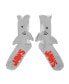 ფოტო #3 პროდუქტის Men's Shark Built Up Novelty Character "Bite Me" Crew Socks