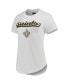 ფოტო #4 პროდუქტის Women's White, Charcoal New Orleans Saints Sonata T-shirt and Leggings Sleep Set