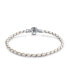 ფოტო #1 პროდუქტის Ayllu Amulet Talisman Intertwine Symbol Braid White Leather Bracelet For Women For Charms Sterling Silver Round Barrel Clasp 8 Inch