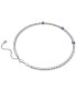 Фото #7 товара Rhodium-Plated Mixed Crystal Tennis Necklace, 15" + 2-3/4"