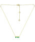 ფოტო #3 პროდუქტის Lab-Grown Imitation Blue Sapphire Trio Pendant Necklace, 16" + 2" extender (Also in Lab-Grown Green Quartz & Ruby), Created for Macy's