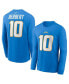 Фото #1 товара Men's Justin Herbert Powder Blue Los Angeles Chargers Player Name and Number Long Sleeve T-shirt