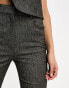 Mango herringbone wool trousers in grey