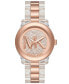 ფოტო #1 პროდუქტის Women's Runway Quartz Three-Hand Clear Castor Oil and Rose Gold-Tone Stainless Steel Watch 38mm